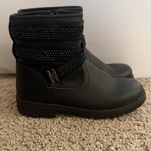Mayoral Black Kids Boots with Silver Accents